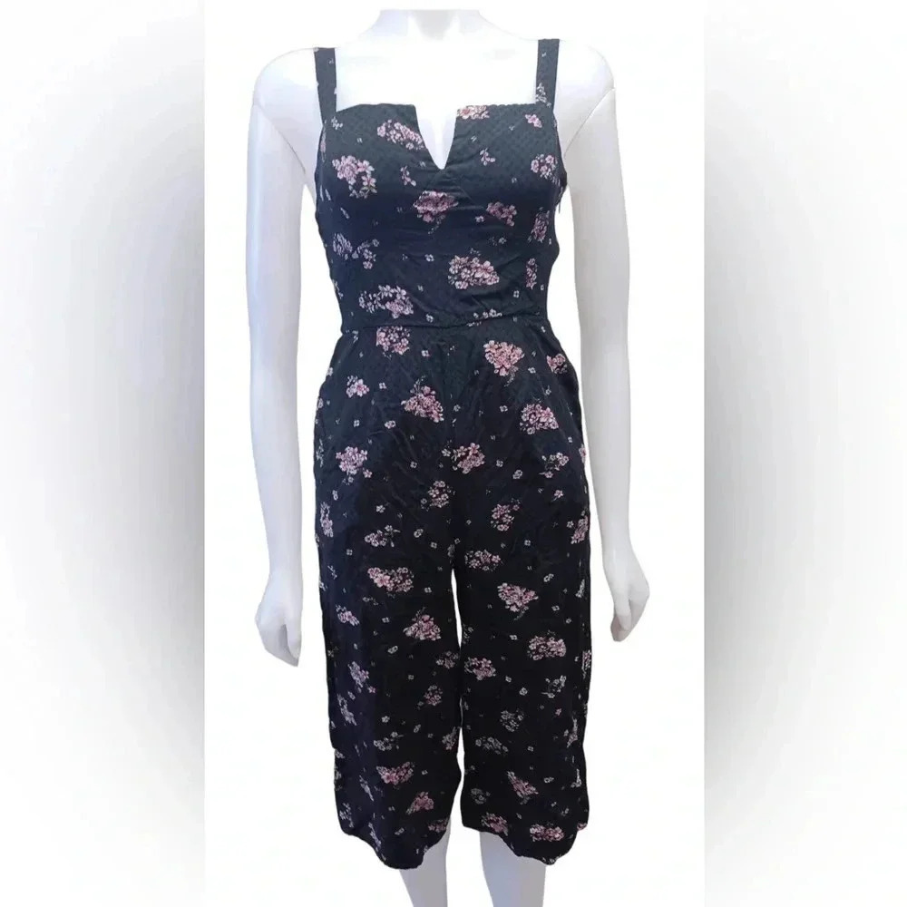 Lucky Brand Floral Capri Jumpsuit Size XS